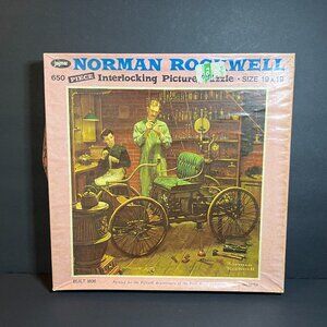 VTG Jaymar Norman Rockwell 66764 Ford Motor Co 650pc Interlocking Picture Puzzle